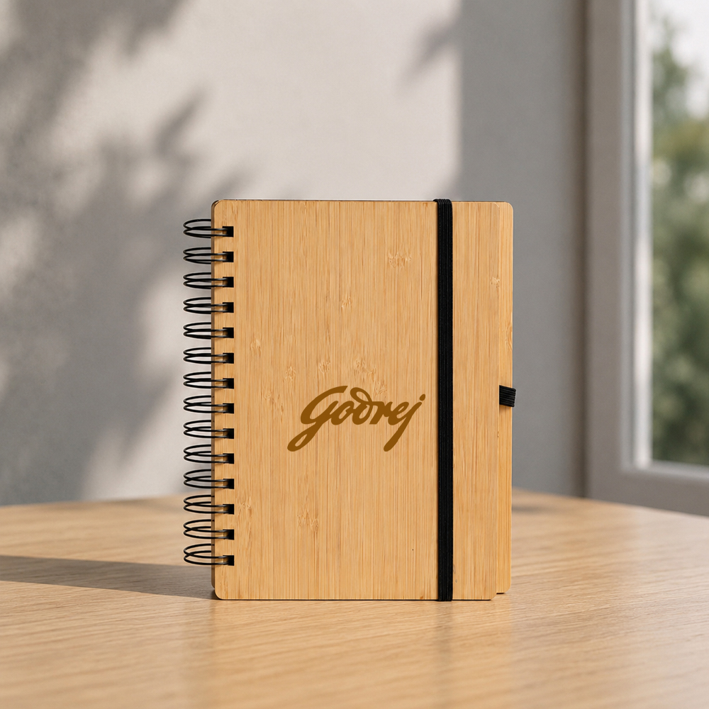 Bamboo Spiral Diary with logo