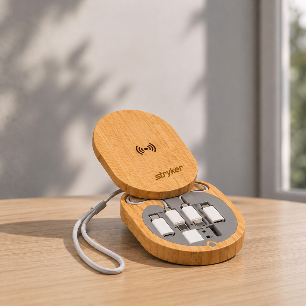 6 in 1 Bamboo Cable Kit with logo