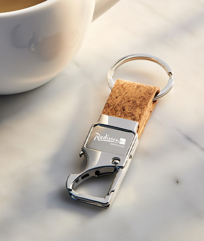 Cork Strap Bottle Opener Keychain alternate view