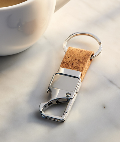 Cork Strap Bottle Opener Keychain