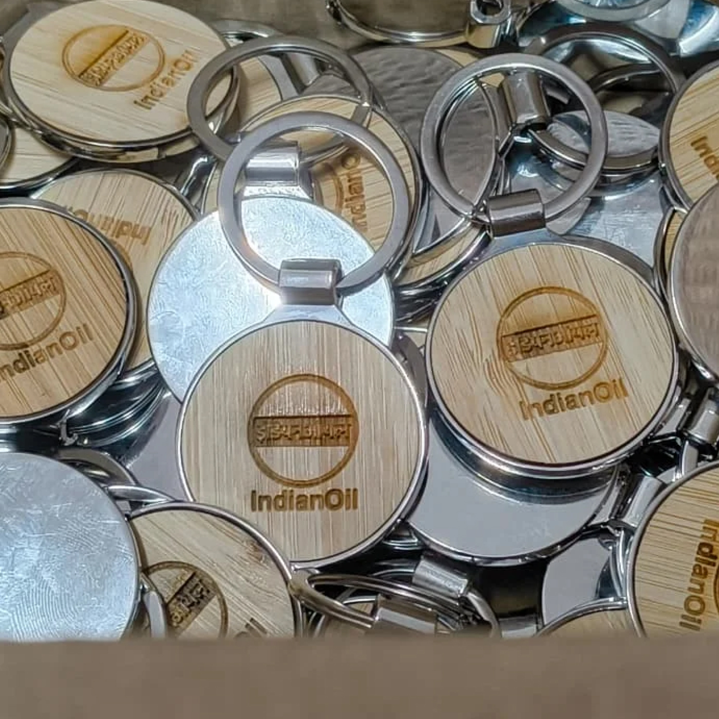 IndianOil wooden keychains