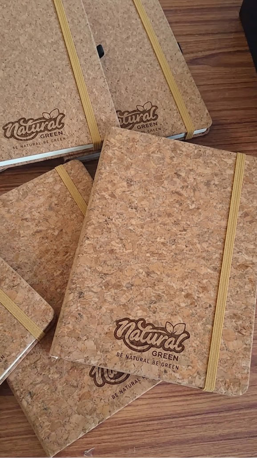 Natural Green cork notebooks