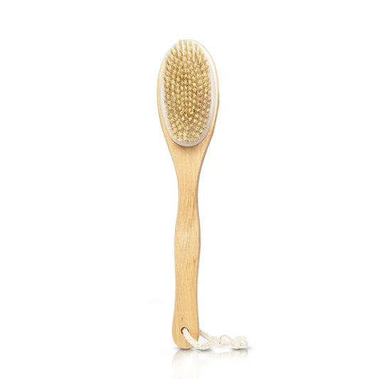 Eco-friendly bamboo body brush, 37cm length, for gentle exfoliation