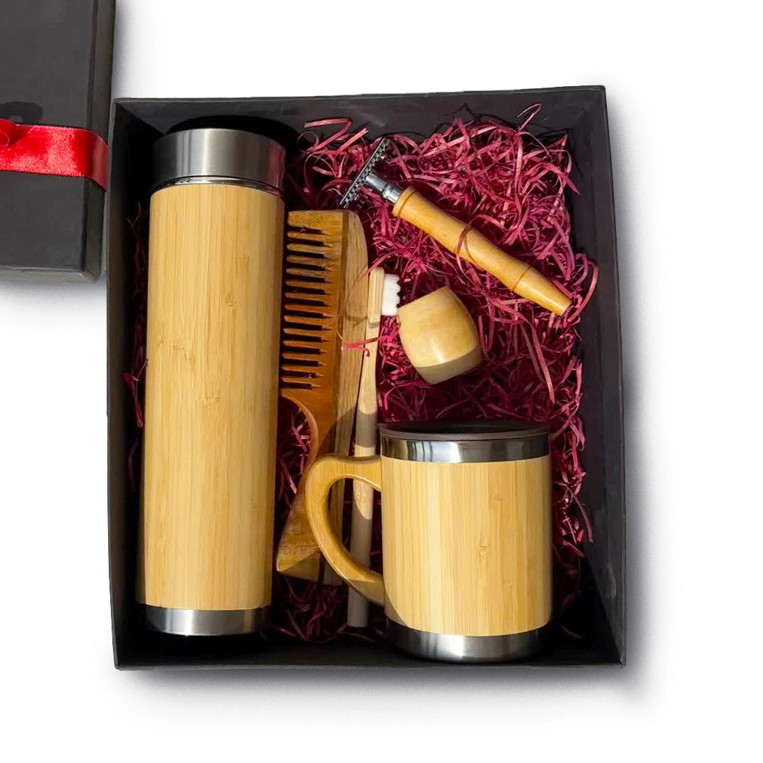 Black bamboo gift set for eco-conscious individuals
