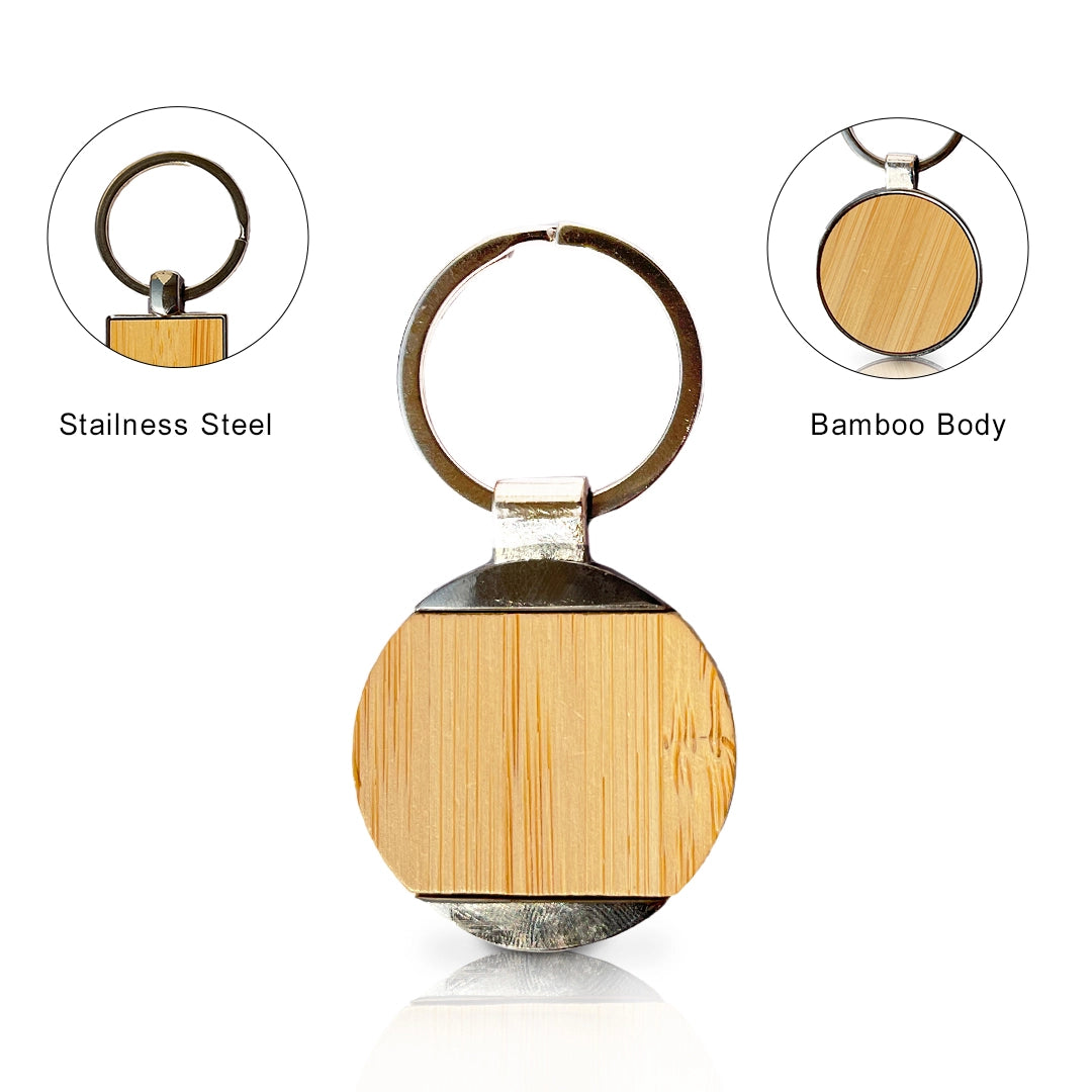 Nature-inspired bamboo keychain, 20g of eco elegance