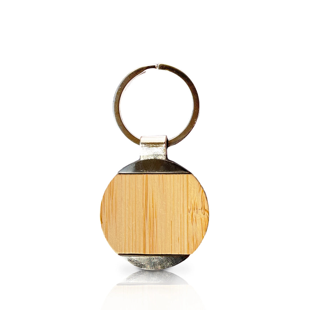 Lightweight 20g bamboo keychain, perfect for everyday use