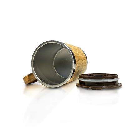 Bamboo stainless steel mug, perfect for corporate gifting - meserii.com