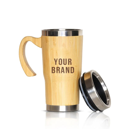 Sustainable 18cm tall bamboo corporate mug