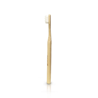 19cm eco bamboo toothbrush, soft nano bristles for gentle clean